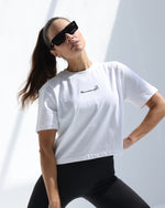 CROPPED COTTON TEE WHITE