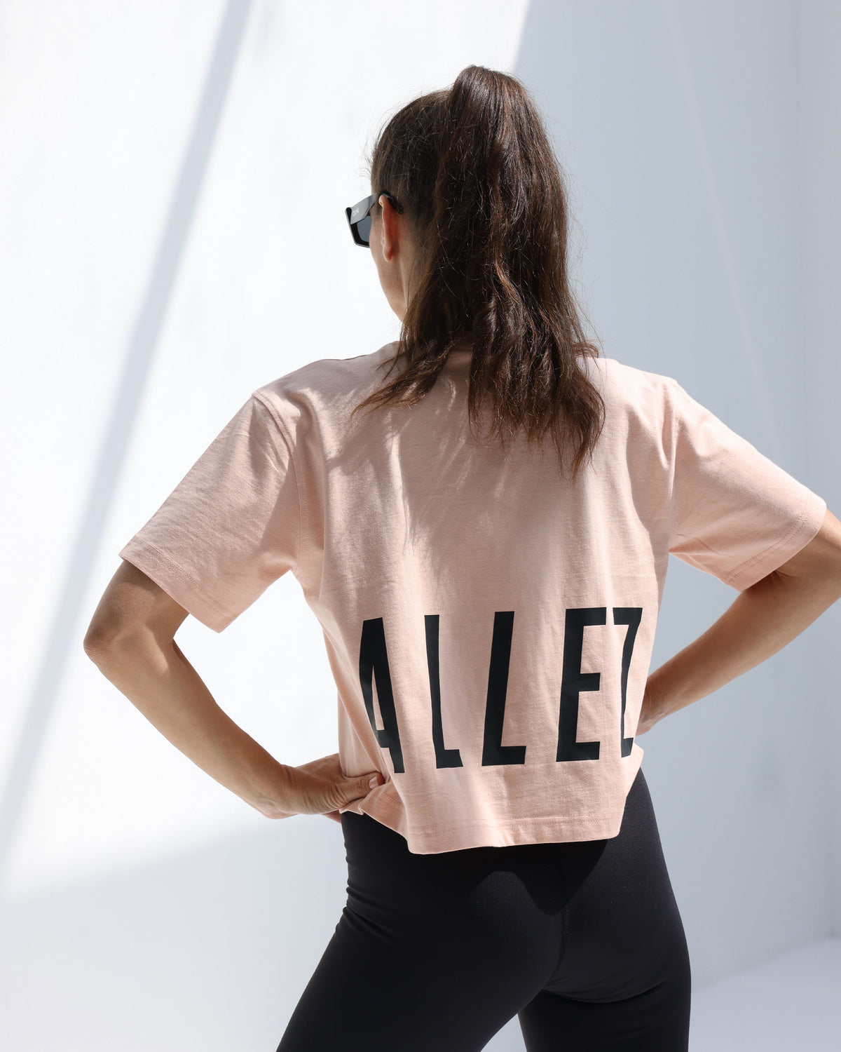 CROPPED COTTON TEE PINK