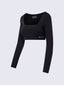 LONG SLEEVE SPORTS BRA BLACK