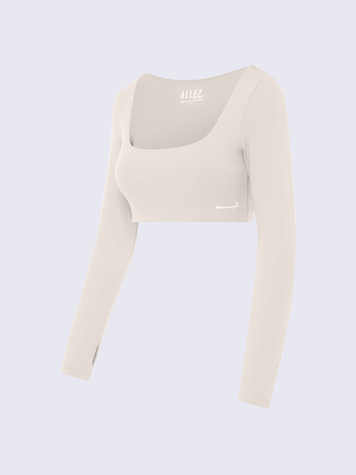 LONG SLEEVE SPORTS BRA CREAM
